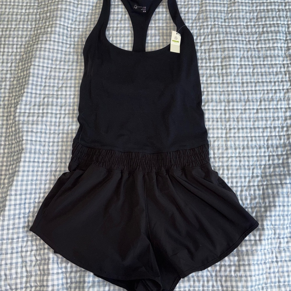 Aerie Black Racerback Jumpsuit